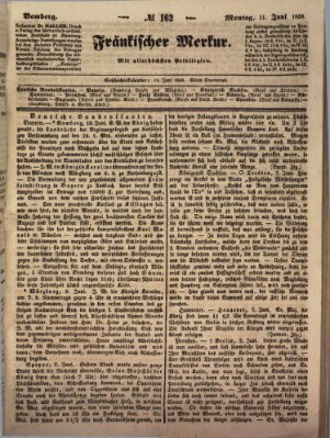 Fränkischer Merkur (Bamberger Zeitung) Montag 11. Juni 1838