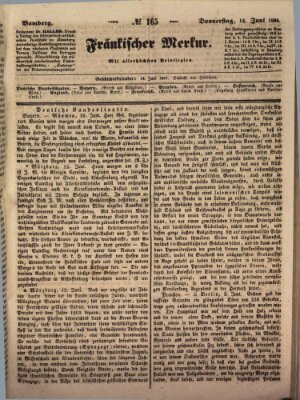 Fränkischer Merkur (Bamberger Zeitung) Donnerstag 14. Juni 1838