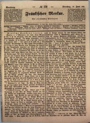 Fränkischer Merkur (Bamberger Zeitung) Dienstag 19. Juni 1838
