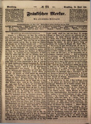 Fränkischer Merkur (Bamberger Zeitung) Samstag 23. Juni 1838