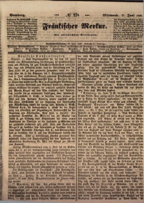 Fränkischer Merkur (Bamberger Zeitung) Mittwoch 27. Juni 1838