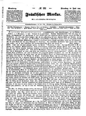 Fränkischer Merkur (Bamberger Zeitung) Dienstag 10. Juli 1838