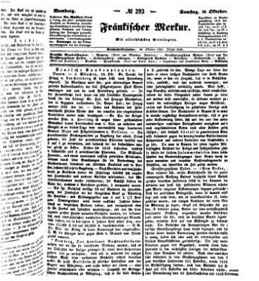 Fränkischer Merkur (Bamberger Zeitung) Samstag 20. Oktober 1838