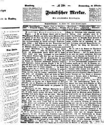 Fränkischer Merkur (Bamberger Zeitung) Donnerstag 25. Oktober 1838
