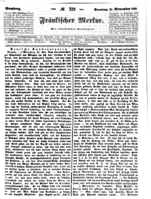 Fränkischer Merkur (Bamberger Zeitung) Sonntag 25. November 1838