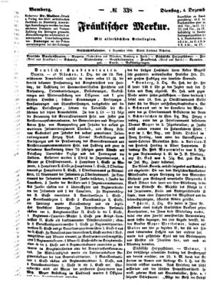 Fränkischer Merkur (Bamberger Zeitung) Dienstag 4. Dezember 1838