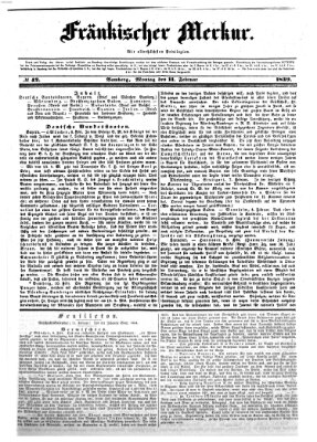Fränkischer Merkur (Bamberger Zeitung) Montag 11. Februar 1839