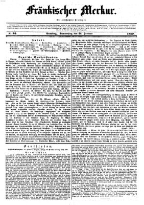 Fränkischer Merkur (Bamberger Zeitung) Donnerstag 21. Februar 1839