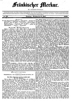 Fränkischer Merkur (Bamberger Zeitung) Dienstag 9. April 1839