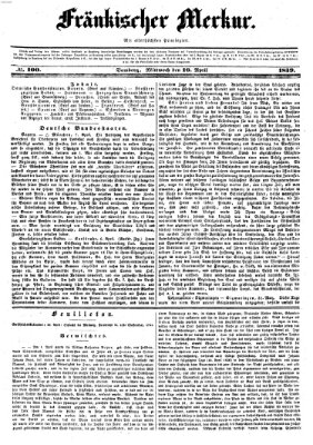 Fränkischer Merkur (Bamberger Zeitung) Mittwoch 10. April 1839