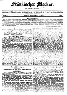 Fränkischer Merkur (Bamberger Zeitung) Donnerstag 27. Juni 1839