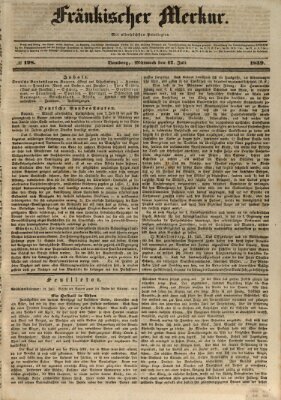 Fränkischer Merkur (Bamberger Zeitung) Mittwoch 17. Juli 1839
