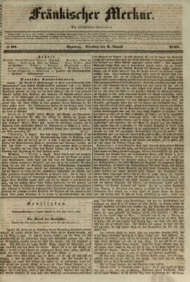 Fränkischer Merkur (Bamberger Zeitung) Dienstag 6. August 1839