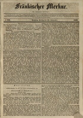 Fränkischer Merkur (Bamberger Zeitung) Freitag 20. September 1839