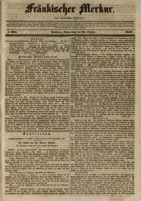Fränkischer Merkur (Bamberger Zeitung) Donnerstag 31. Oktober 1839