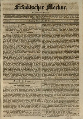 Fränkischer Merkur (Bamberger Zeitung) Sonntag 10. November 1839