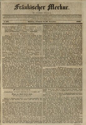 Fränkischer Merkur (Bamberger Zeitung) Mittwoch 13. November 1839