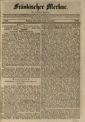 Fränkischer Merkur (Bamberger Zeitung) Donnerstag 14. November 1839
