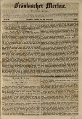 Fränkischer Merkur (Bamberger Zeitung) Dienstag 26. November 1839