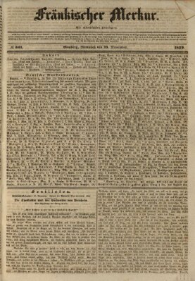 Fränkischer Merkur (Bamberger Zeitung) Mittwoch 27. November 1839