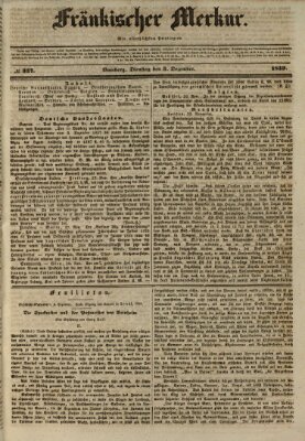 Fränkischer Merkur (Bamberger Zeitung) Dienstag 3. Dezember 1839