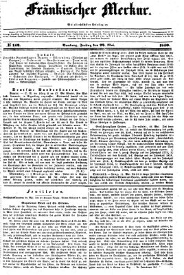 Fränkischer Merkur (Bamberger Zeitung) Freitag 22. Mai 1840