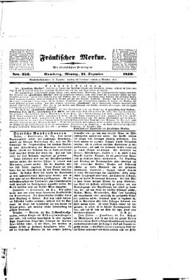 Fränkischer Merkur (Bamberger Zeitung) Montag 21. Dezember 1840
