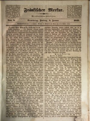 Fränkischer Merkur (Bamberger Zeitung) Freitag 8. Januar 1841