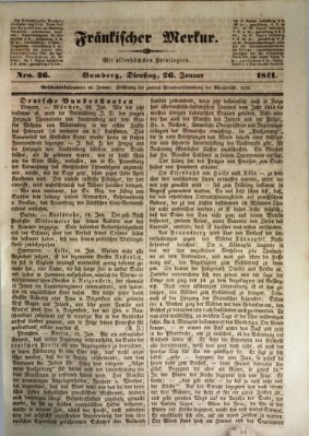 Fränkischer Merkur (Bamberger Zeitung) Dienstag 26. Januar 1841