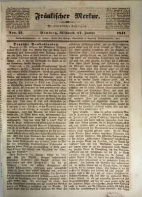 Fränkischer Merkur (Bamberger Zeitung) Mittwoch 27. Januar 1841