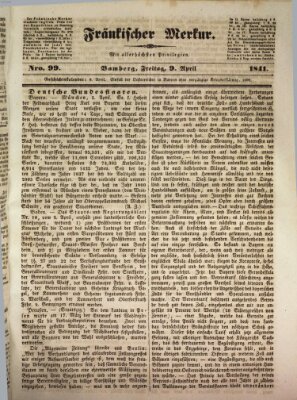 Fränkischer Merkur (Bamberger Zeitung) Freitag 9. April 1841