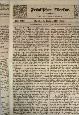 Fränkischer Merkur (Bamberger Zeitung) Freitag 30. April 1841