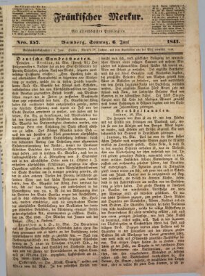 Fränkischer Merkur (Bamberger Zeitung) Sonntag 6. Juni 1841