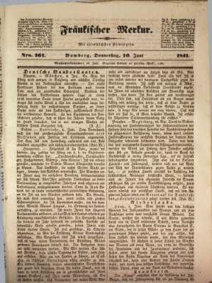 Fränkischer Merkur (Bamberger Zeitung) Donnerstag 10. Juni 1841