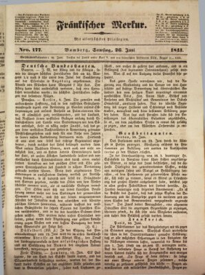 Fränkischer Merkur (Bamberger Zeitung) Samstag 26. Juni 1841