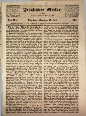 Fränkischer Merkur (Bamberger Zeitung) Sonntag 27. Juni 1841
