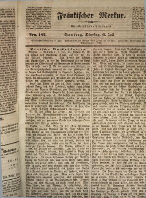 Fränkischer Merkur (Bamberger Zeitung) Dienstag 6. Juli 1841
