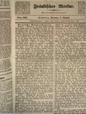 Fränkischer Merkur (Bamberger Zeitung) Sonntag 1. August 1841