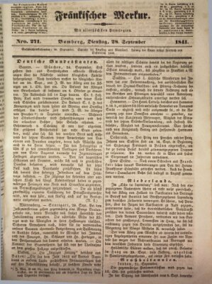 Fränkischer Merkur (Bamberger Zeitung) Dienstag 28. September 1841