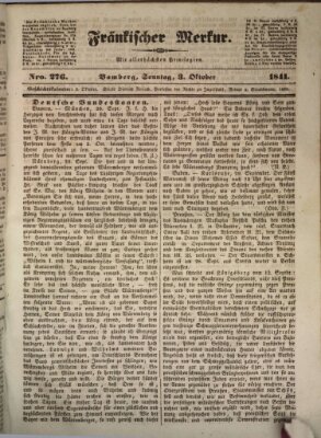 Fränkischer Merkur (Bamberger Zeitung) Sonntag 3. Oktober 1841
