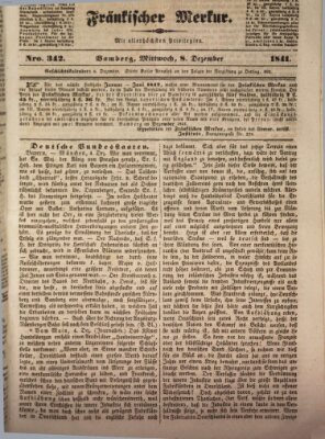 Fränkischer Merkur (Bamberger Zeitung) Mittwoch 8. Dezember 1841