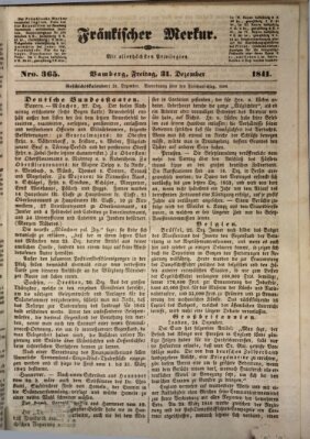 Fränkischer Merkur (Bamberger Zeitung) Freitag 31. Dezember 1841