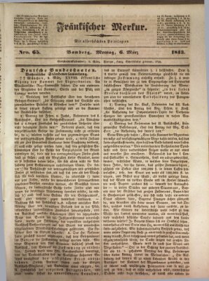 Fränkischer Merkur (Bamberger Zeitung) Montag 6. März 1843