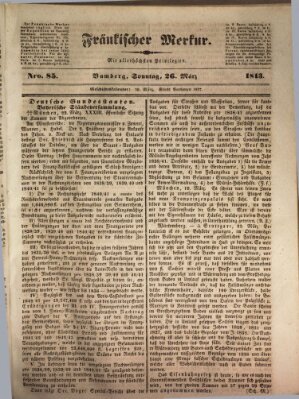 Fränkischer Merkur (Bamberger Zeitung) Sonntag 26. März 1843