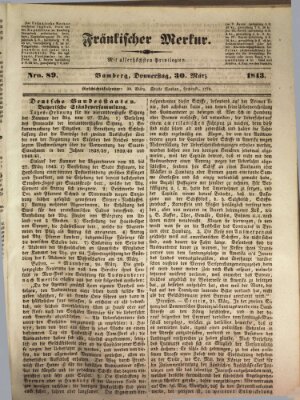 Fränkischer Merkur (Bamberger Zeitung) Donnerstag 30. März 1843