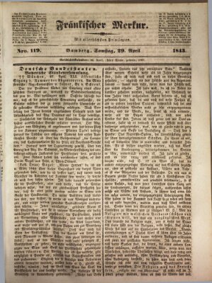 Fränkischer Merkur (Bamberger Zeitung) Samstag 29. April 1843