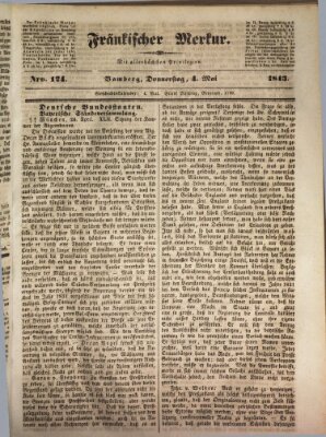 Fränkischer Merkur (Bamberger Zeitung) Donnerstag 4. Mai 1843