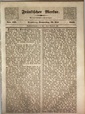 Fränkischer Merkur (Bamberger Zeitung) Donnerstag 18. Mai 1843