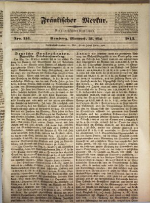 Fränkischer Merkur (Bamberger Zeitung) Mittwoch 31. Mai 1843