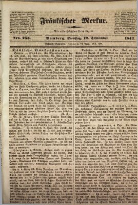 Fränkischer Merkur (Bamberger Zeitung) Dienstag 12. September 1843